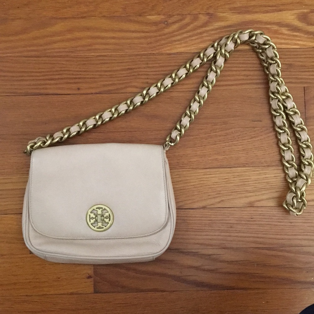 Tory Burch ivory leather shoulder bag